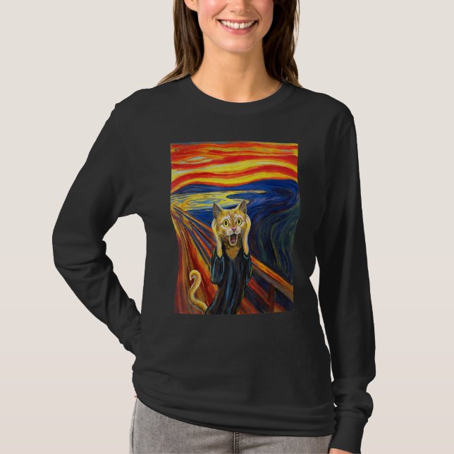 Munch ist die schreiende Malerkatze T-Shirt (Vorderseite)