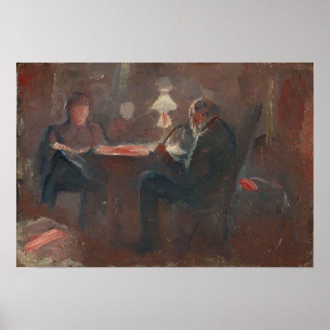Munch - Um die Paraffinlampe Poster (Vorne)