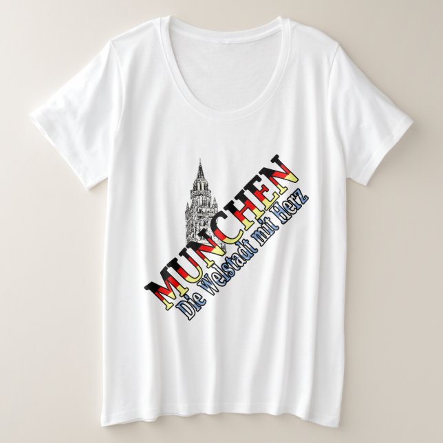 München Bayern Deutschland Große Größe T-Shirt (Design vorne)