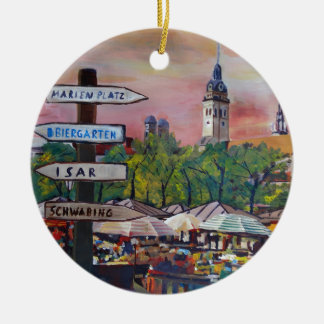 München-Bayern Viktualienmarkt mit Wegweisern Keramikornament