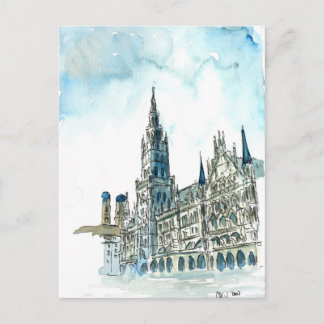 München City Hall Marienplatz Postkarte