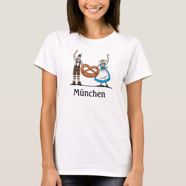 München Couple Pretzel - T - Shirt der Frauen (Vorderseite)