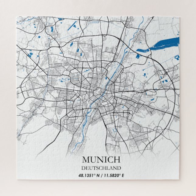 München Deutschland City Map Travel Einfach (Vertikal)