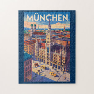 München Deutschland Illustration Reise Kunst Vinta