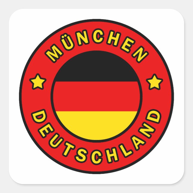 München Deutschland Quadratischer Aufkleber (Vorderseite)