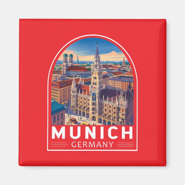 München Deutschland Reise Kunst Emblem Magnet (Vorne)