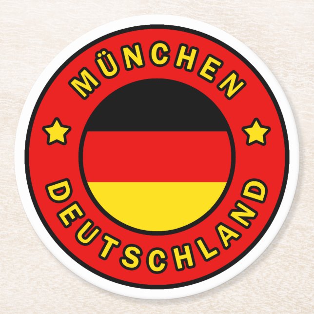 München Deutschland Runder Pappuntersetzer (Vorderseite)
