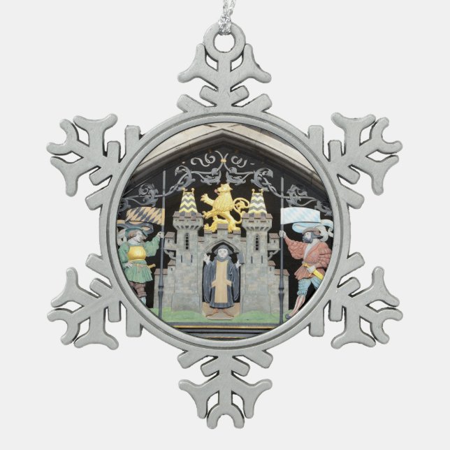 München, Deutschland Schneeflocken Zinn-Ornament (Vorderseite)