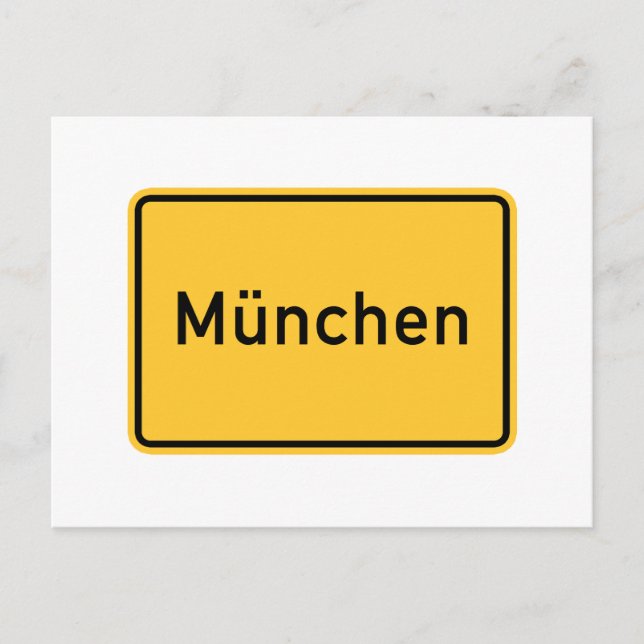 München, Deutschland Straßenzeichen Postkarte (Vorderseite)