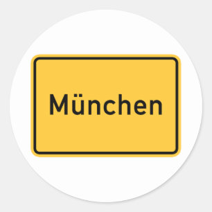 München, Deutschland Straßenzeichen Runder Aufkleber