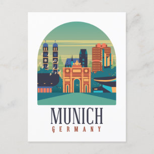 München Deutschland Vintage Postkarte