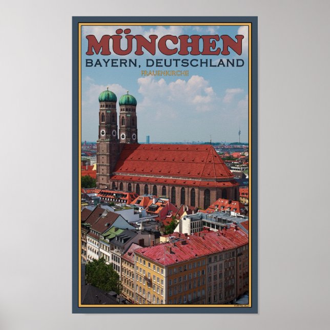 München-Frauenkirche (Portrait) Poster (Vorne)