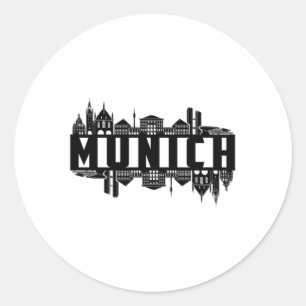 München Germany City Cityscape Cool Funny Gift Runder Aufkleber