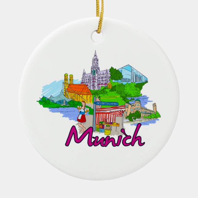 München - Germany.png Keramik Ornament (Vorne)