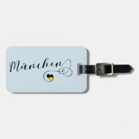 München Heart Luggage Tag Template, München