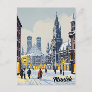 München Marienplatz Deutschland Blume Postkarte