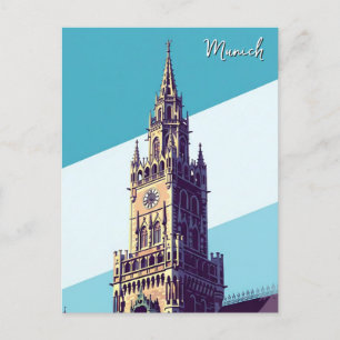 München Marienplatz Deutschland Postkarte