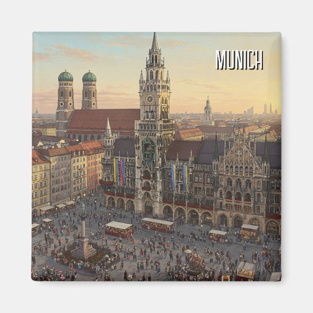 München Marienplatz Deutschland Reisen Magnet (Vorne)