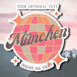 München München Bayern Deutschland Retro disco Aufkleber