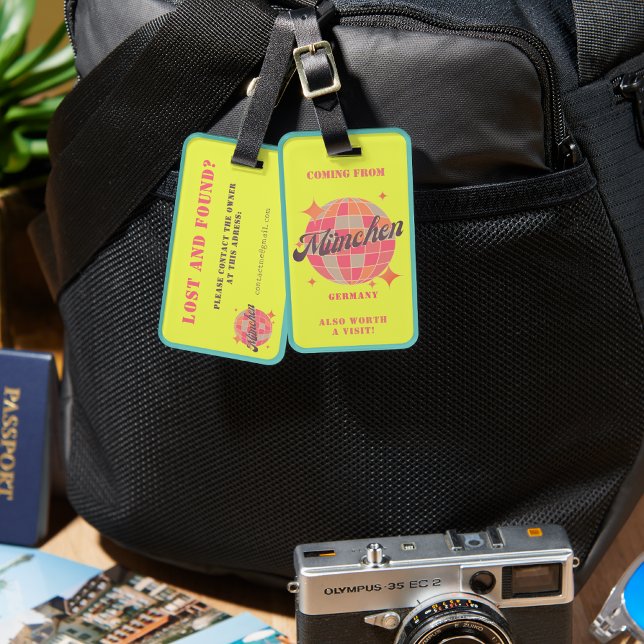 München München Deutschland Retro Vintage Travel Gepäckanhänger (Von Creator hochgeladen)