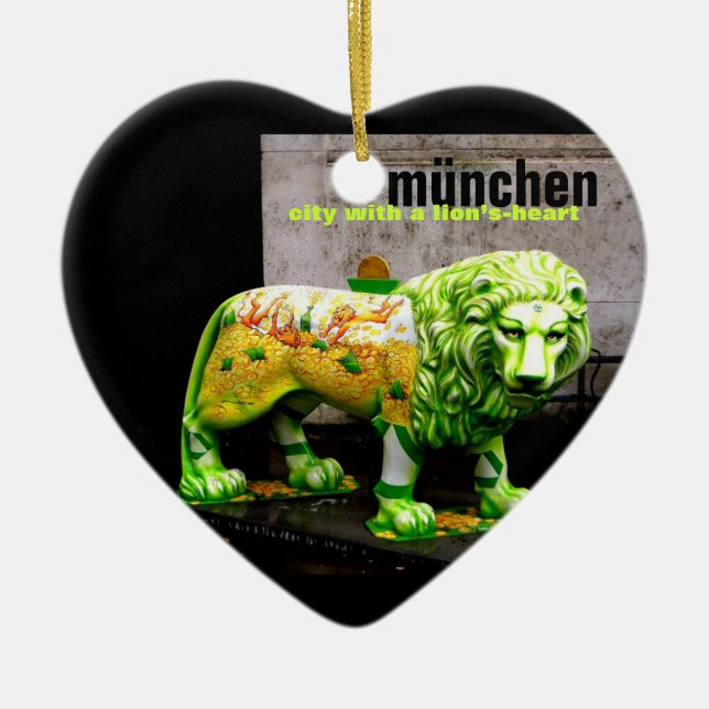 München-Straßen-Kunst-Löwe-Deutschland-Andenken Keramik Ornament (Vorne)