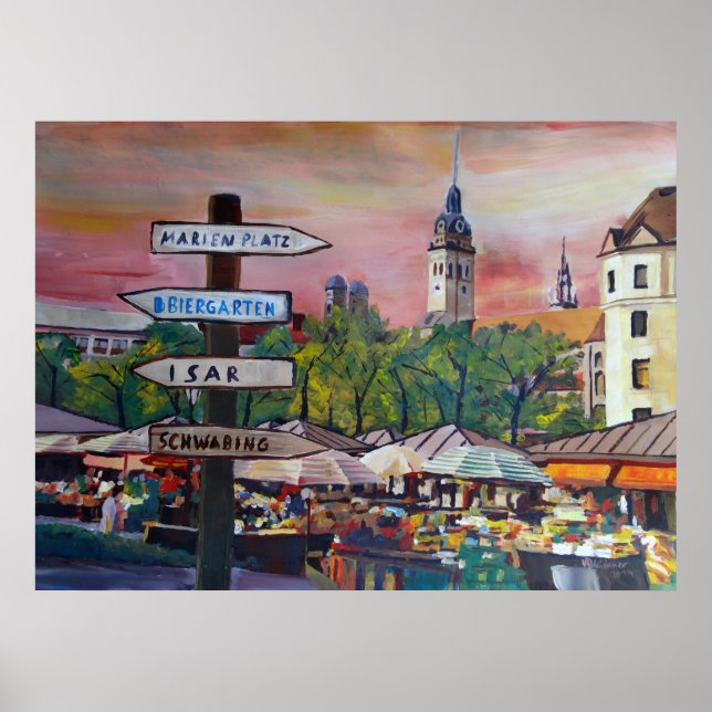 München Viktualienmarkt Poster (Vorne)