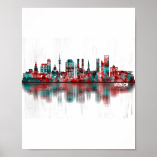 Münchener Deutschland Skyline Poster