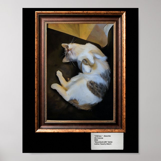 Munchie The Cat Is Chilling - Leinwand Poster (Vorne)