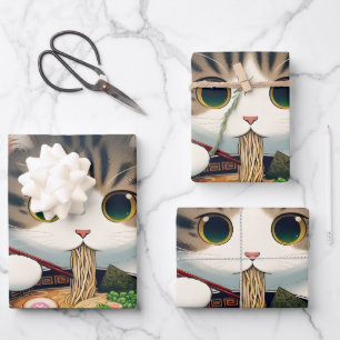 Munchkin Cat Eating Ramen Geschenkpapier Set