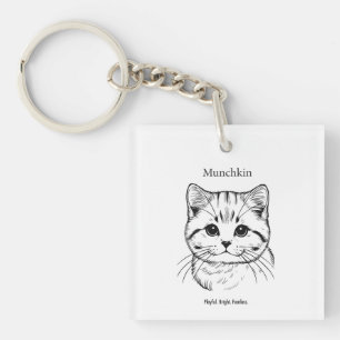 Munchkin Cat Portrait Schlüsselanhänger