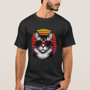 Munchkin-Katze Retro Vintage Sonnenbrille Sonnenun T-Shirt