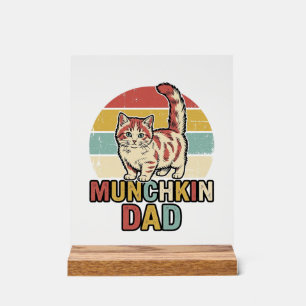 Munchkin Papa Retro Katzenliebhaber Vector-Shirt-D Acrylschild