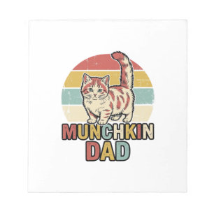 Munchkin Papa Retro Katzenliebhaber Vector-Shirt-D Notizblock