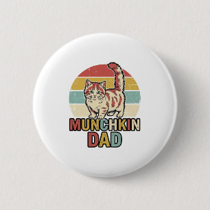 Munchkin-Vater Retro-Catzuneigung Vektor-Shirt-Des Button