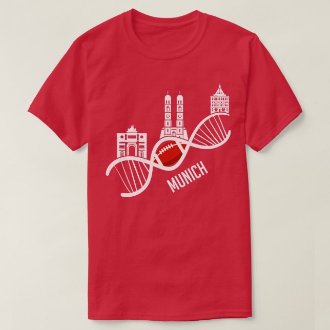 Münchner American Football Skyline Bavaria Geschen T-Shirt (Design vorne)
