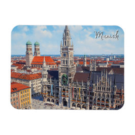 Münchner Marienplatz Deutschland Magnet