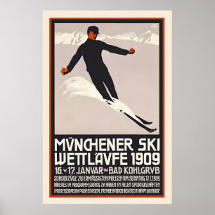 Münchner Ski-Wettläufe Bad Kohlgrub Poster