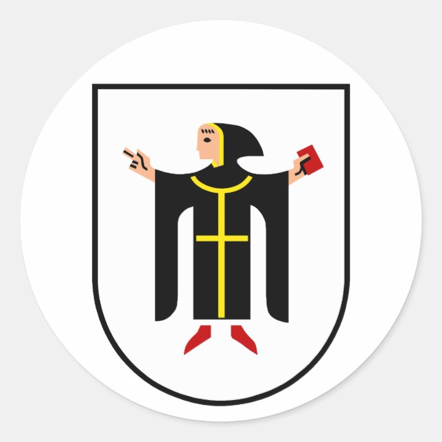 Münchner Wappen Runder Aufkleber (Vorderseite)