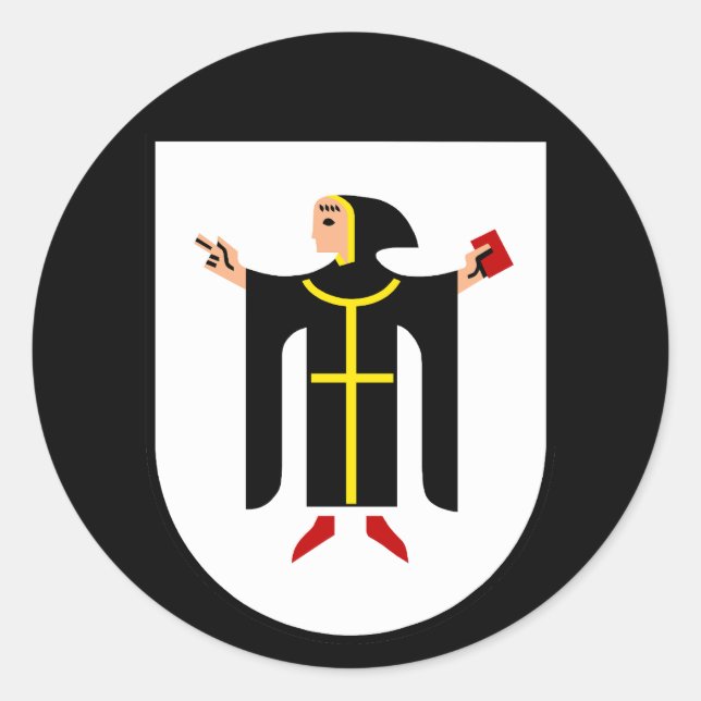 Münchner Wappen Runder Aufkleber (Vorderseite)
