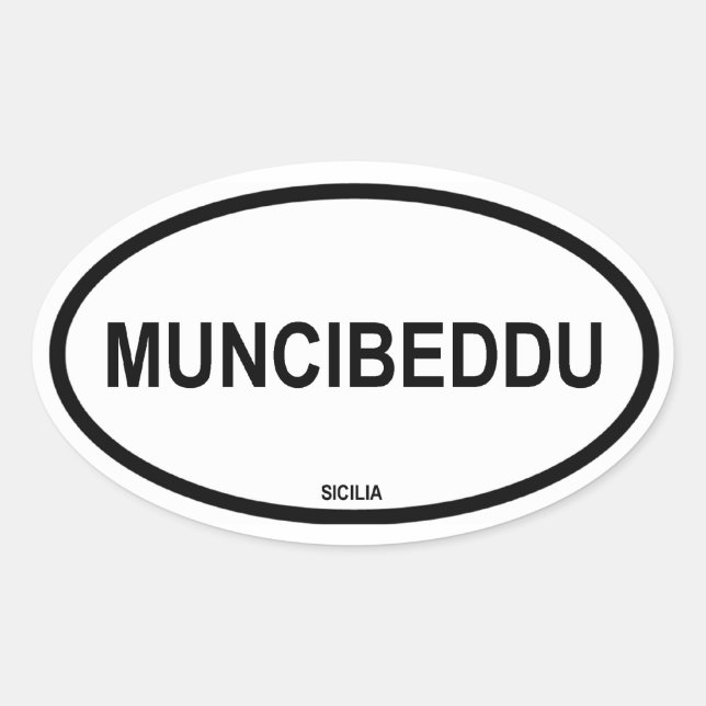 MUNCIBEDDU OVALER AUFKLEBER (Vorderseite)