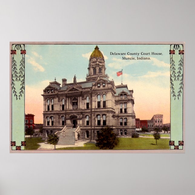 Muncie, Indiana Courthouse Poster (Vorne)