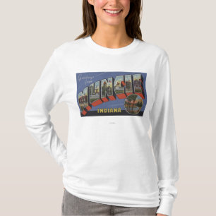 Muncie, Indiana - große Buchstabe-Szenen T-Shirt