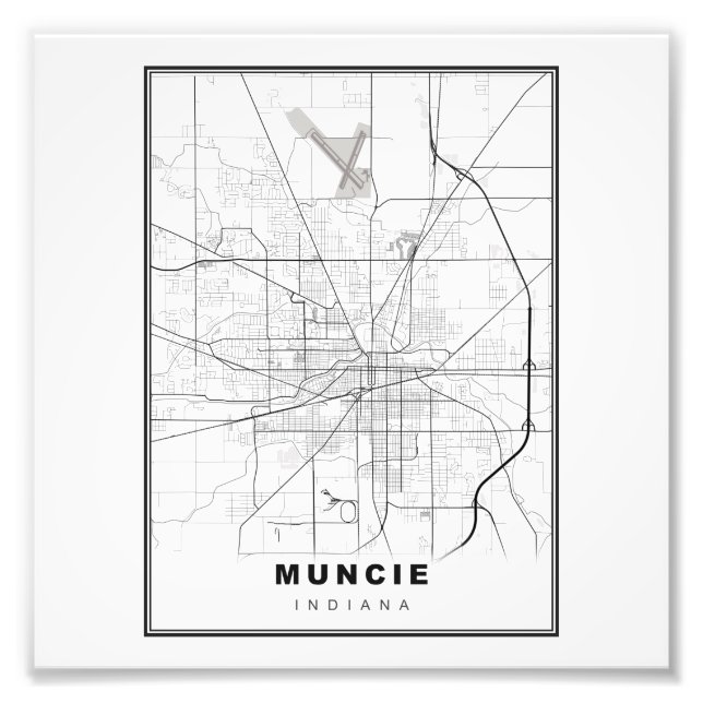 Muncie Map Fotodruck (Vorne)