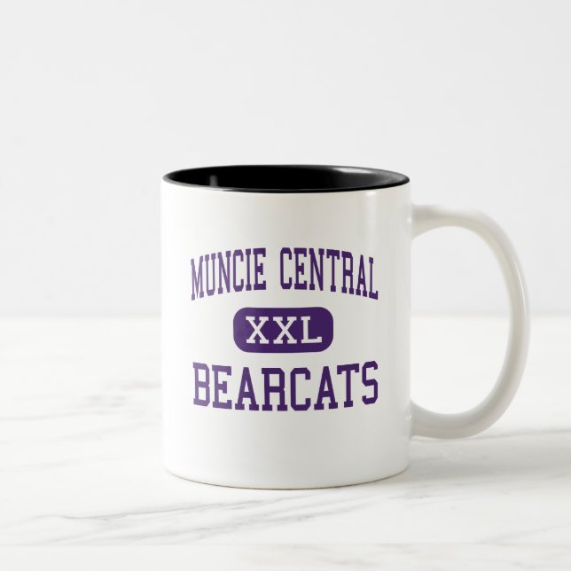 Muncie Zentrale - Bearcats - hoch - Muncie Indiana Zweifarbige Tasse (Rechts)