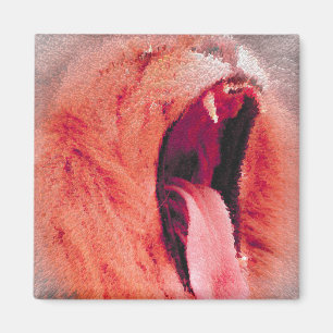 Mund mit schwindelerregenden Löwen Magnet