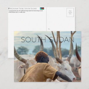 Mundari Stamm, Südsudan Reise-Postkarte Postkarte