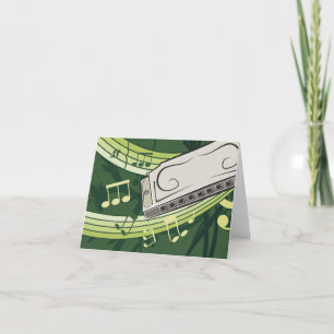 Mundharmonika Blues und Volksmusik Dankeskarte