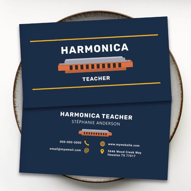 Mundharmonika-Lehrer Visitenkarte (Harmonica Teacher Business Card)