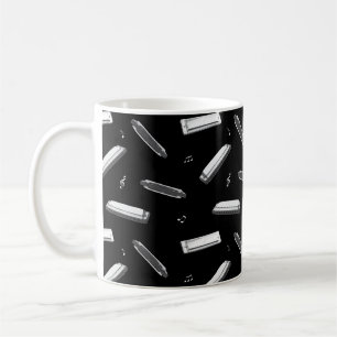 Mundharmonikaspieler Mundorgel Noten Muster Kaffeetasse