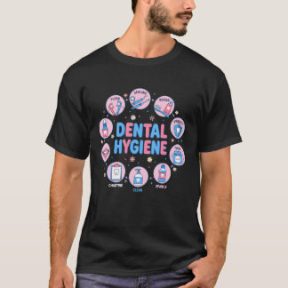 Mundhygiene Nationaler Monat Floss Bürste Saubere T-Shirt